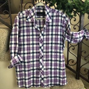 TWEEN (msrp Over $100) Purple/Blue Plaid Shirt XXL
